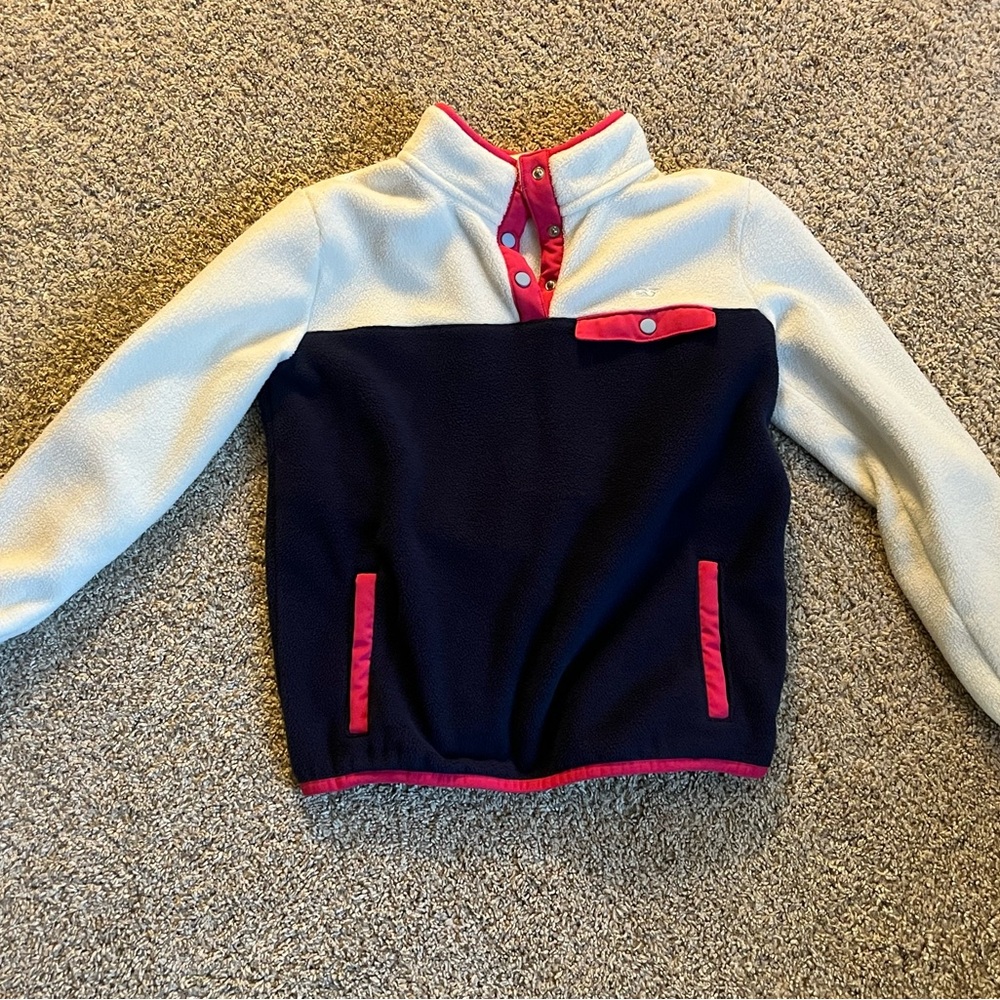Vineyard Vines Kids' Cream and Navy Hoodie